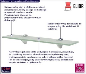 Solidna mleczna półka szklana 50x10 M1-F67