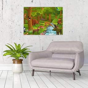 Dziecięcy obraz ze zwierzątkami (70x50 cm)