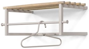 Jasnoszaro-naturalny metalowy wieszak ścienny z półką Marco – Spinder Design