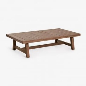 Rectangularny Stolik Kawowy Do Ogrodu 130x75 Cm Z Drewna Akacjowego Dubai Ciemny Akacjowy Brąz - Sklum