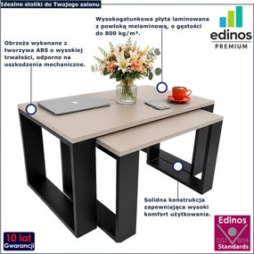 Zestaw prostokątnych stolików kawowych kaszmir + czarny E9-E49