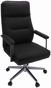 Czarny tapicerowany fotel gabinetowy regulowany - Veston 3X