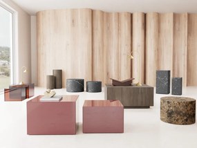 Brązowe szklane stoliki zestaw 2 szt. 50x50 cm Dice – Actona