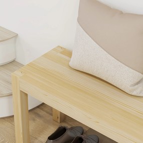 HOMCOM Drewniana ławka kuchenna 3-osobowa z drewna sosnowego 120x33x45 cm naturalny kolor | Aosom PL