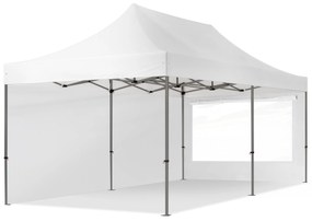 TOOLPORT 3x6m Namiot Ekspresowy, PREMIUM Stal 40mm, ze ścianami bocznymi, okna panoramiczne, biały - (600083)