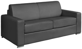 Kanapa 3-osobowa rozkładana typu express z szarej skóry bawolej - Miejsce do spania 140 cm - Materac 14 cm - CALITO