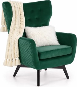 Zielony Welwetowy Fotel Uszak A7-A92