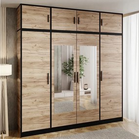 Szafa czterodrzwiowa DIOR 207 4d z nadstawką Dąb craft złoty