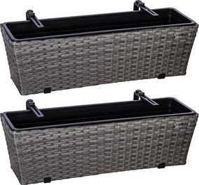 STILISTA Zestaw wiszących doniczek na kwiaty,szary, 2 sztuki