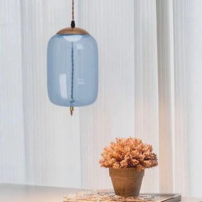 Lampa LED Sufitowa Wisząca Szklana APP443-CP Niebieska