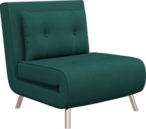 HOMCOM Sofa rozkładana z funkcją spania ciemnozielona wygodna kanapa jednoosobowa do salonu nowoczesna | Aosom PL