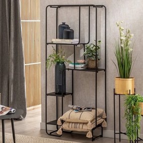 Czarny metalowy regał 76x180 cm Sleco – Ixia