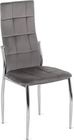 Eleganckie krzesło tapicerowane Hallsberg z chromowanymi nogami