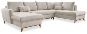 Beżowa rozkładana sofa w kształcie litery "U" Miuform Scandic Lagom, prawostronna