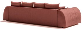 Ceglasta sztruksowa rozkładana sofa 310 cm Vanessa – Ropez