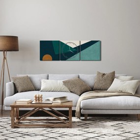 Obraz - Abstrakcja kubistyczna (z zegarem) (90x30 cm)