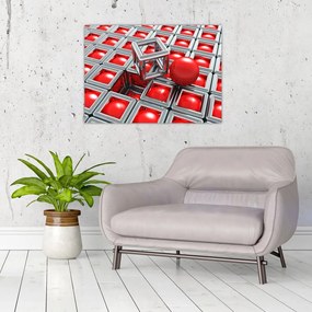 Obraz na szkle - 3D metaliczna abstrakcja (70x50 cm)