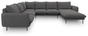 Ciemnoszara sofa w kształcie litery U Cosmopolitan Design Vienna, lewostronna