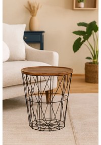 Stołek z blatem z płyty MDF 37 x 39 cm, czarny