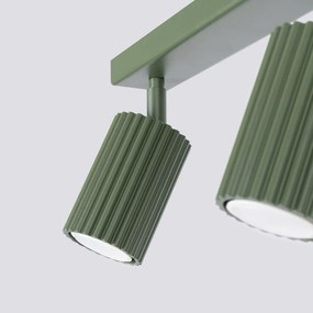 Listwa oświetleniowa 2-punktowa KARBON 2L zielona oliwkowa ryflowana SOLLUX  LIGHTING