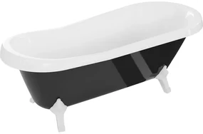 Mexen Retro wanna wolnostojąca 170 x 75 cm, biała/czarna, nogi białe - 53251707575-20
