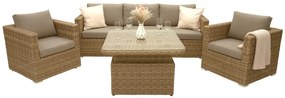 Zestaw rattanowy MALIBU dla 5 osób (beżowo-brązowy)