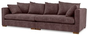 Ciemnobrązowa sofa z imitacji skóry 266 cm Hamburg – Scandic