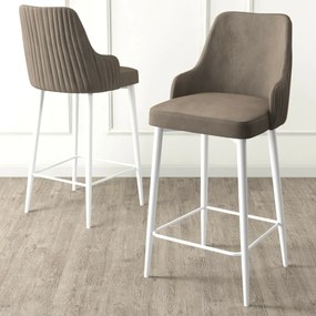 Zestaw krzeseł barowych Enox Cappuccino and White,4 szt., 4 szt.