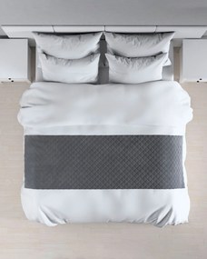Narzuta hotelowa bieżnik Velvet 60x200cm kolor szary tkanina połyskliwa, welwetowa