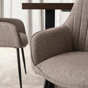 Krzesło Tapicerowane do Salonu MALAGA Cappucino Nowoczesne