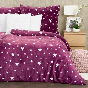 4Home Pościel mikroflanela Stars violet, 140 x 200 cm, 70 x 90 cm
