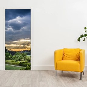Fototapeta na drzwi - Krajobraz z promieniami (95x205cm)