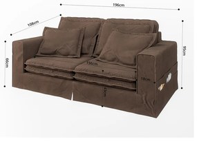 Ciemnobrązowa sofa 196 cm Nora – Ropez