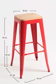 Wysoki stoek Torix z naturalnego drewna