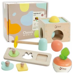 Classic world pastelowy zestaw edukacyjny dla dzieci box od 6 do 12 miesiąca