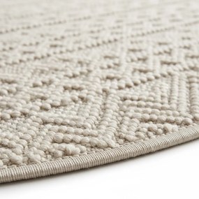 Dywan nowoczesny 3D Helix boho kremowy 160 cm x 160 cm koło