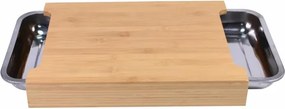 Deska bambusowa z miseczkami ociekającymi, 40 x 30 x 6 cm