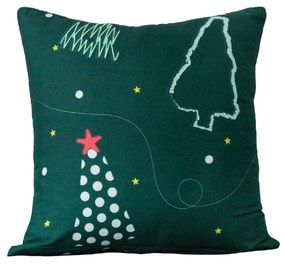 Poszewka z mikrofibry CHRISTMAS DRIFT 45x45 cm, zielona