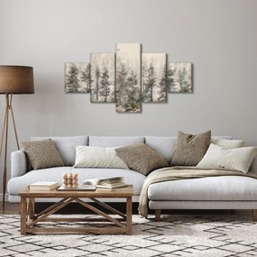 Obraz - Pine forest I., aquarel (125x70 cm)