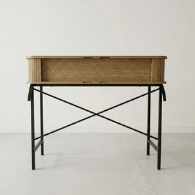 Konsola z rozsuwanymi drzwiami SCAVA, ryflowana, 100 x 35 x 80,5 cm