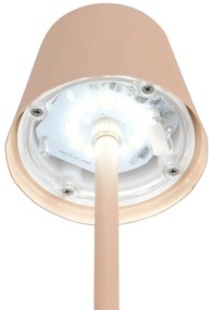 Kremowa lampa stołowa LED z metalowym kloszem (wysokość 21 cm) Diaz – Trio