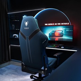 Fotel gamingowy materiałowy Diablo X-One Prime Normal Size, Meta Ocean