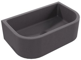 Umywalka betonowa półokrągła wisząca / nablatowa bez otworu na baterię 49 x 30 cm PALANGA | różne kolory : Kolor - Brązowy, Typ montażu - podwieszana
