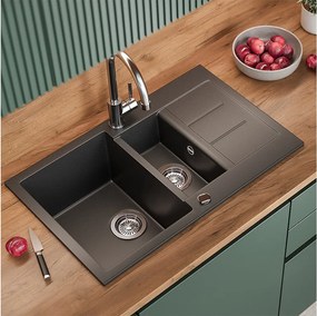 Zlewozmywak czarny 80x50x20 seattle