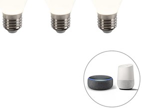 Zestaw 3 inteligentnych żarówek LED E27 przyciemnianych P45 4,5W 400lm 2200-4000K
