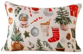 Poszewka na poduszkę z mikrofibry FESTIVE MAGIC 70x90 cm, biała