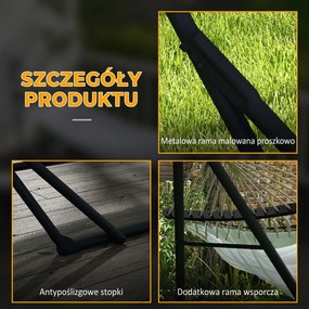 Outsunny Stojak do Hamaków Czarny 263x89x100cm | Aosom PL
