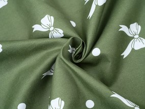 PrzytulneMieszkanie.pl PrzytulneMieszkanie.pl Pościel z mikroflanelu WHITE BOW zielona Rozmiar pościeli: 70 x 90 cm | 140 x 200 cm