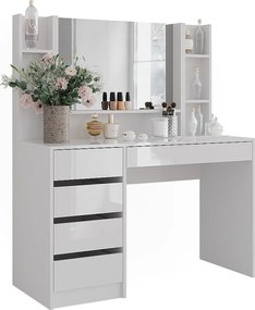 Stolik do przebierania biały/biały wysoki połysk 119.8x50.1x76 sherry