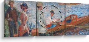 Obraz - Auguste Renoir, Oarsmen at Chatou, reprodukcje (z zegarem) (90x30 cm)